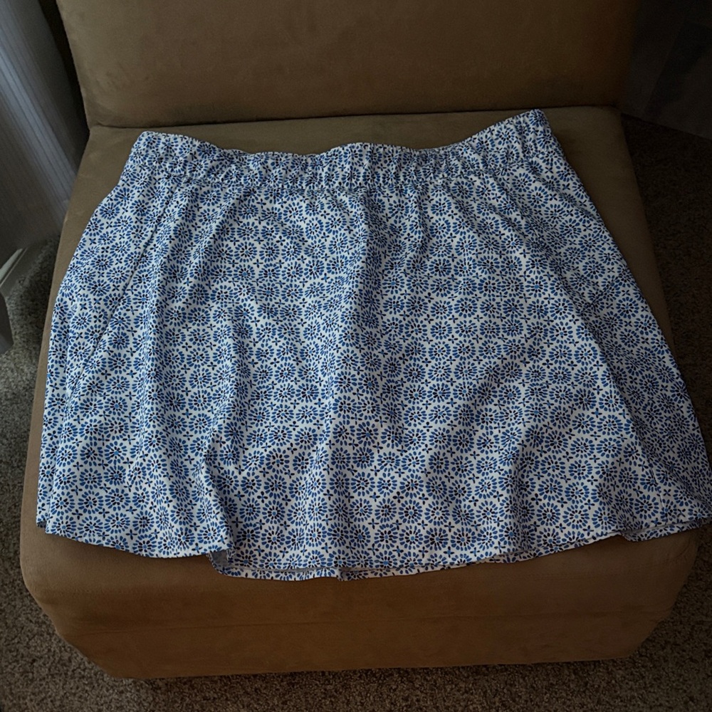 Talbots Blue and White Floral Skort
